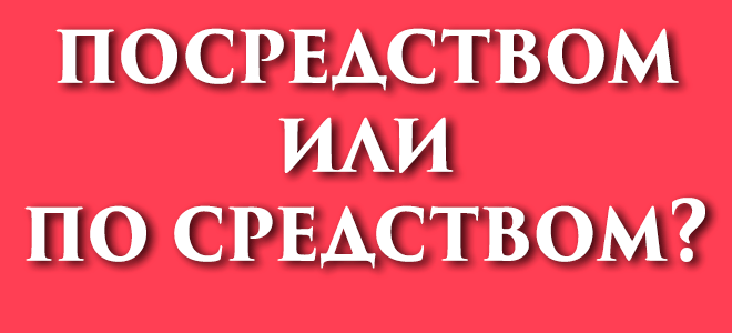 Посредством или по средством?