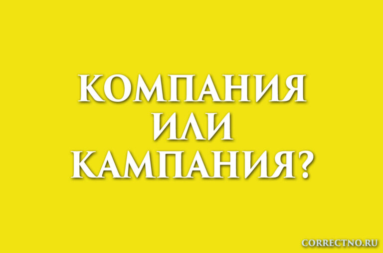 Компания или кампания: как правильно пишется слово?