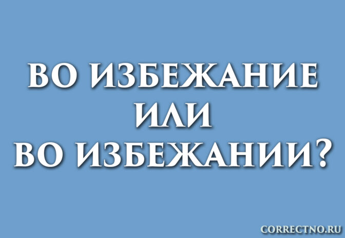 Надпись: во избежании или во избежание?