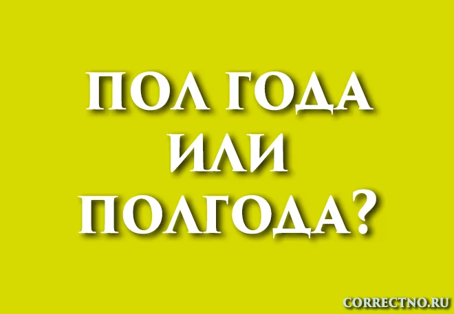 polgoda pol goda ili pol goda kak pravilno pishetsya slovo
